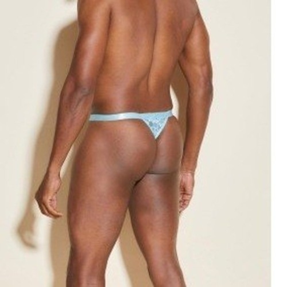 Cosabella Light Blue Floral Lace Thong Underwear Mens Sexy Intimate Briefs